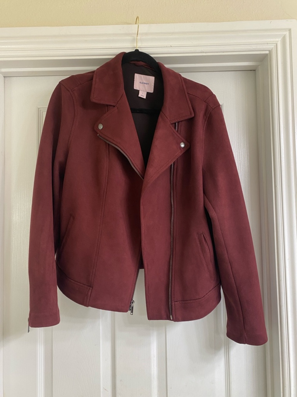 Old Navy Women's Burgundy Moto-Style Jacket